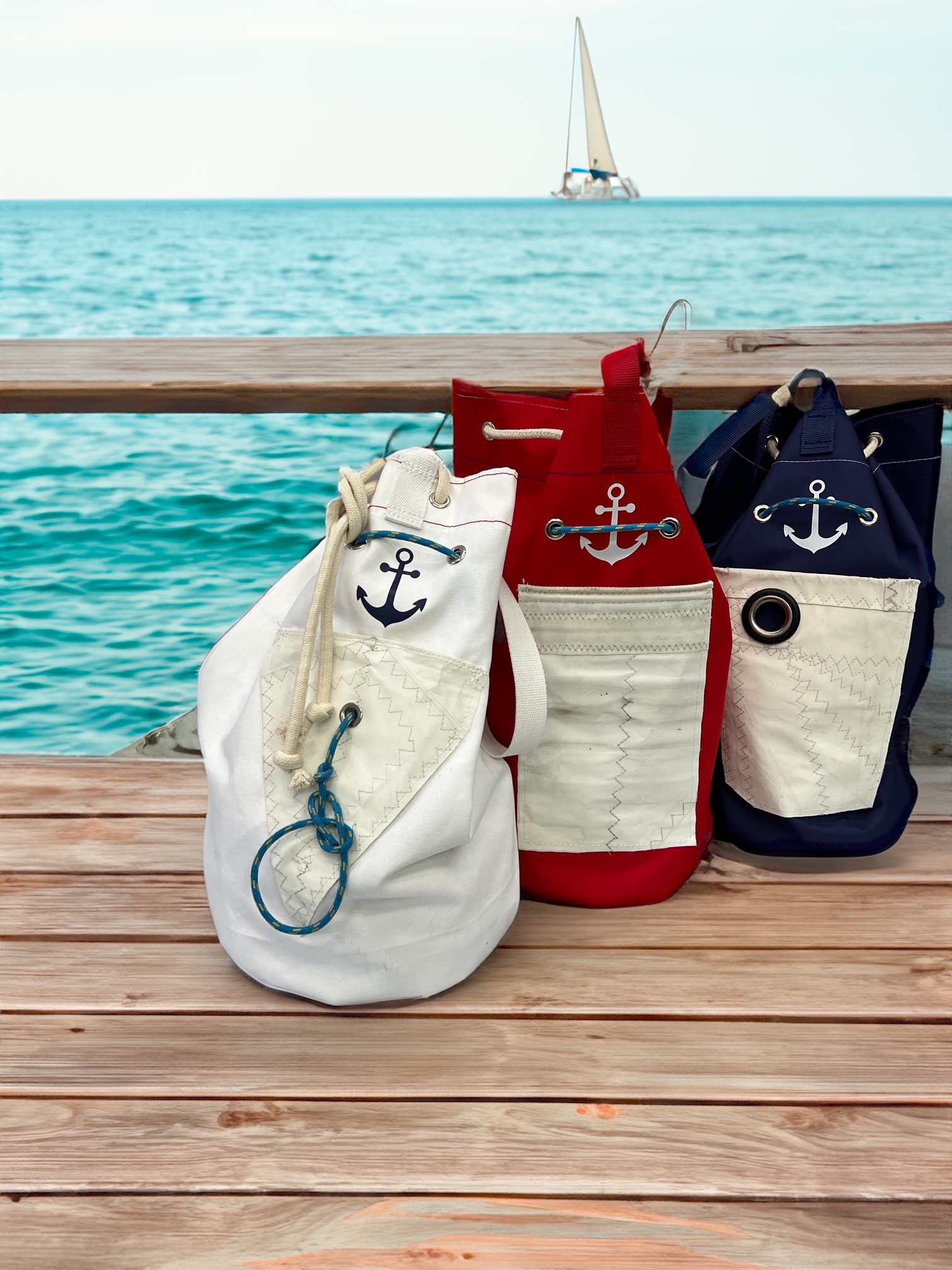 Worek żeglarski MIDI czerwony - obrazek 6